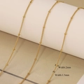 18k gold plated stainless steel 1.5mm satellite chain with 2mm round beads - Side Clamped Bead Chain Only (Without Pendant)