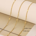 Gold plated stainless steel beaded and box chains for DIY jewelry, 1.5mm to 2.0mm width - Side Clamped Disc Chain Only (Without Pendant)