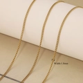 Golden 18k plated 1.8mm stainless steel curb chain DIY necklace accessory - Curb Chain Only (Without Pendant)