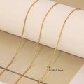 Minimalist 18K gold-plated box chain with 0.5mm ultra-thin width for DIY jewelry making - Hammered Chain Only (Without Pendant)