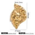 Colgante de concha dorada de acero inoxidable con perlas blancas y 68 mm de altura - Caracol de Mar Grande Dorado
