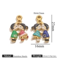 Pendentifs couple qui s'embrasse en émail et acier inoxydable pour bijoux DIY - Couple qui S'embrasse