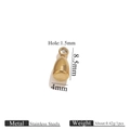 Detailed specs of teardrop stainless steel pendant with 8.5mm height and gold finish - 4x8.5mm / Gold