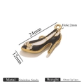 Black and white enamel high heel shoe pendant in gold stainless steel for DIY jewelry - High Heels - Black