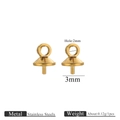 Golden 3mm stainless steel bead cap with 2mm hole for DIY jewelry making and pendants - Gold-3mm