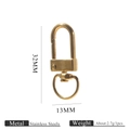 Polished gold stainless steel 32mm swivel snap hook with D-ring for DIY jewelry making - Tumbled / Gold