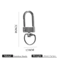 Silver stainless steel swivel lobster clasp 32mm hook for DIY keychains and bags - Tumbled / Steel