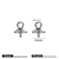 6mm gold plated stainless steel pearl cap pendant findings for jewelry making - Steel-6mm
