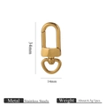 Golden stainless steel swivel lobster clasp for DIY keychain hardware, size 34x14mm - Fine Polished / Gold