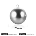 Polished silver stainless steel 20mm hollow ball pendant with top ring for DIY jewelry - Steel Color 20MM
