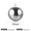 Polished 22mm silver stainless steel hollow sphere pendant for DIY jewelry making - Steel Color 22mm