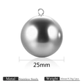 Polished silver stainless steel 25mm hollow ball charm pendant with jump ring - Silver 25mm