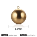 14mm matte gold hollow ball pendant in stainless steel for DIY jewelry making - Gold 14mm