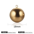 Polished 18mm golden stainless steel hollow ball pendant for DIY jewelry making - Gold 18mm