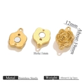 Golden stainless steel rose magnetic clasp for DIY jewelry making and necklaces - Gold Rose Magnetic Clasp