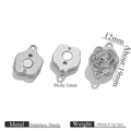Silver stainless steel rose magnetic clasp for DIY jewelry making 19x12mm - Silver Rose Magnetic Clasp