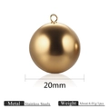 Polished 20mm gold vacuum plated stainless steel hollow ball pendant for DIY jewelry - Gold Color 20MM