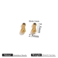 Gold plated stainless steel water drop pendant for DIY jewelry, 5.5mm size - 2.5x5.5mm / Gold