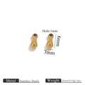 Gold plated stainless steel teardrop bead charm for DIY jewelry making 6x3mm size - 3x6mm / Gold