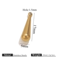 Gold plated stainless steel teardrop pendant bead for jewelry making, 17mm x 5mm size - 5x17mm / Gold