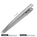 Single 81.5mm stainless steel hair sectioning clip with matte finish dimensions - 81.5x10mm Clip