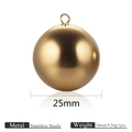 Polished 25mm vacuum gold-plated stainless steel hollow sphere pendant with top loop - Gold 25mm