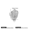 Silver geometric stainless steel connector charm with white zircon for jewelry making - Triangle Heart Silver Magnetic Clasp
