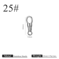 Stainless steel swivel lobster clasp with 24.8mm height and 8.8mm base ring - Large Round Tail Water Drop Clasp / Steel