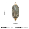 Blauwe porseleinen schelphanger met roestvrijstalen fittingen voor DIY sieraden maken - Gekerfde Bloem Ton Kraal Blauwe Regen