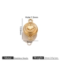 Golden stainless steel heart clasp for DIY jewelry making 13.8x9mm connector - Carved Heart Gold Magnetic Clasp