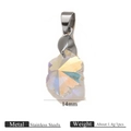 Ciondolo a fiocco di cristallo iridescente 14mm con gancio in acciaio inox e peso 1,4g - Acciaio-Fiocco di neve