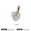 Ciondolo a cuore in cristallo iridato con gancio in acciaio inossidabile da 14 mm - Colore Acciaio - Cuore