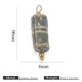 Colgante cilíndrico de porcelana azul con anillo de acero inoxidable, altura de 30mm - Nudo de Bambú Lluvia Azul