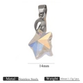 Ciondolo a stella in cristallo cangiante con clip in acciaio inossidabile da 14mm - Colore Acciaio - Stella