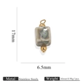 Colgante cuadrado de cerámica esmaltada azul con gancho de acero para joyería artesanal - Cuenta Cuadrada de 8mm Lluvia Azul