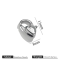 Macro view of 13mm x 8mm heart-shaped stainless steel lobster clasp for DIY jewelry - 13mm / Steel
