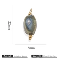 Colgante de concha de cerámica vintage con acero inoxidable y medida de 22mm - Pequeño de Cuatro Caras Lluvia Azul