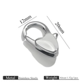 Polished silver heart-shaped stainless steel lobster clasp 12x20mm for DIY jewelry - 20mm / Steel