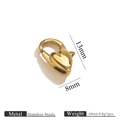 Polished 18K gold-plated stainless steel heart-shaped lobster clasp, 13mm x 8mm size - 13mm / Gold