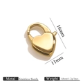 18K gold plated stainless steel heart lobster clasp for DIY jewelry, 16mm x 11mm size - 16mm / Gold
