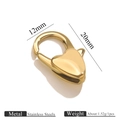 Polished 18K gold plated stainless steel heart lobster clasp for DIY jewelry, 20mm size - 20mm / Gold