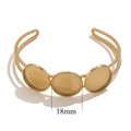 18k vergulde roestvrijstalen armband met drie 18mm ronde cabochon basisinstellingen - 18mm / Goud