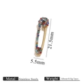Pendentif épingle de sûreté en acier doré avec strass multicolores, taille 21,5 mm - Petit Strass Multicolore Or (Modèle fixe)