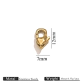 Chiusura a moschettone a cuore in acciaio inossidabile dorato 12x7mm gioielleria - Oro G5