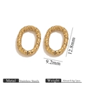 Gouden ovale roestvrijstalen buigringen met gehamerde textuur voor DIY-sieraden - Gouden Getextureerd Patroon Stijl