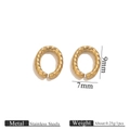 Paar 18K goud vergulde roestvrijstalen gedraaide ringetjes van 9x7mm voor sieraden - Goud Vierkante Twist Stijl