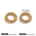 18K vergulde roestvrijstalen gedraaide ringen voor DIY sieraden van 10,5 mm - Goud Twist Stijl