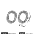 Anneau de jonction ovale en acier inoxydable argenté pour la création de bijoux - Style Motif Texturé Argent