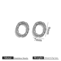 Anneaux de jonction ovales torsadés en acier inoxydable argenté pour bijoux 9x7mm - Style Fileté Ton Acier