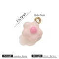 Pink enamel flower pendant charm in 18k gold plated stainless steel for DIY jewelry - Light Pink & Rose Red Flower Style
